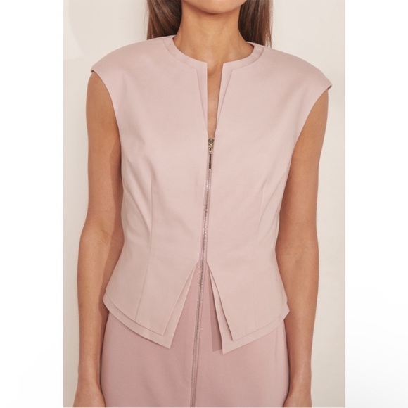 Ted Baker London Kwyli Structured Peplum Body-Con Sheath Zip Dress Blush Pink - Picture 2 of 11
